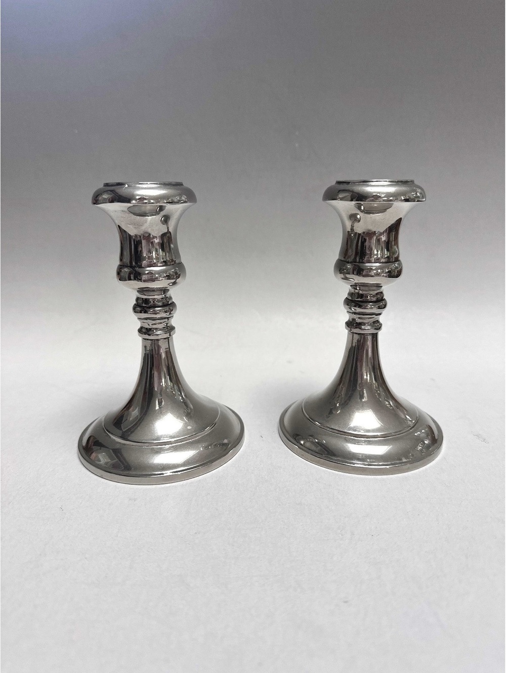 Vintage Sheffield & Co. Silver plate 5.5” Tall Candlestick Set of 2  -ITALY